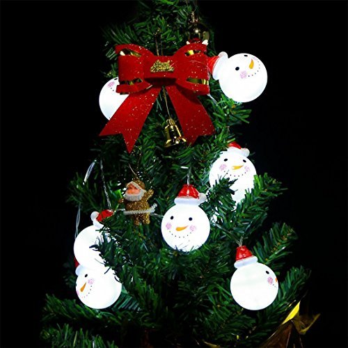 Besylruy LED Snowman String Starry Light for Gardens, Home, Wedding, Christmas Party, Battery-Powered, Metal, 110V, Warm White