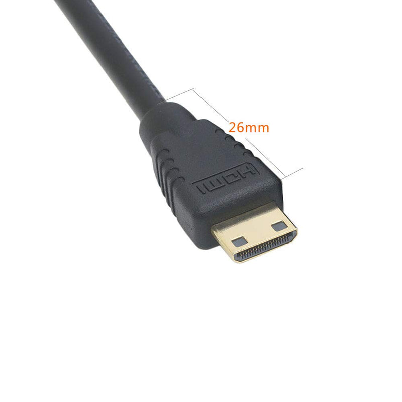 15CM High Speed 90 Degree Mini HDMI Right-Toward Male to HDMI Female Cable Adapter Connector Support 1080P Full HD, 3D (0.15m, Straight) 0.15m