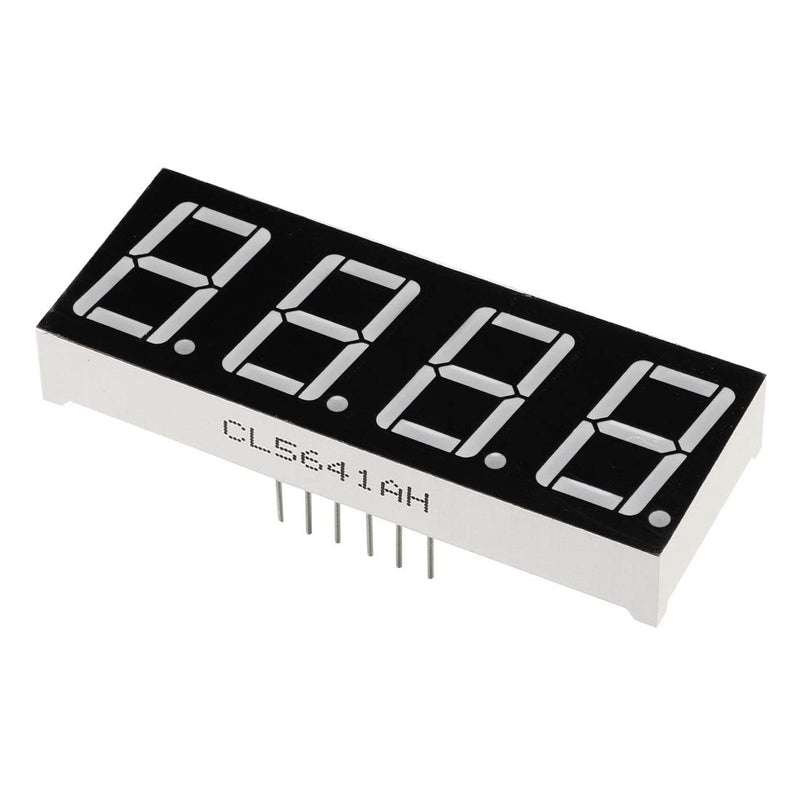 uxcell Common Cathode 12Pin 4 Bit 7 Segment 1.98 x 0.75 x 0.31 Inch 0.55" Red LED Display Digital Tube 5pcs