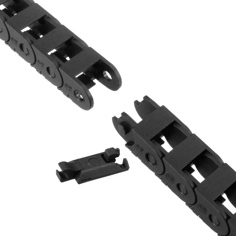 uxcell Drag Chain Cable Carrier Open Type with End Connectors R18 10X11mm 1 Meter Plastic for Electrical CNC Router Machines