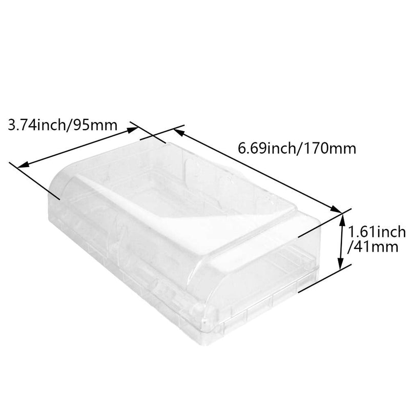 [AUSTRALIA] - Fielect 2Pcs Weatherproof in Use Outlet Cover Plug Receptacle Protector for Retrofit Siding Construction Transparent 118 Type 170x95x41mm 