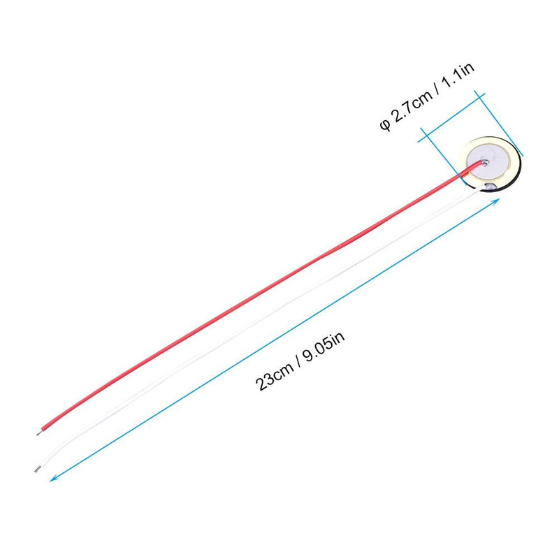 Bnineteenteam 27mm Piezo Discs with Leads Piezo Disc Element Sensor with Wires for Guitar Drum Trigger 12PCS