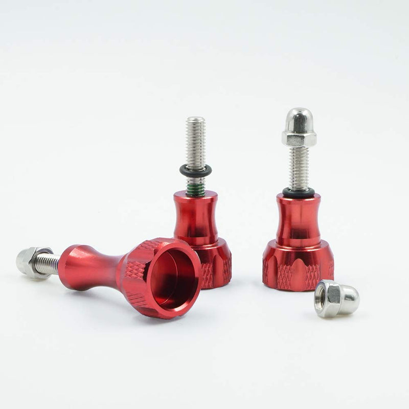 [AUSTRALIA] - SLFC 3 Pcs Aluminum Alloy Thumbscrews for GoPro Hero 2018, GoPro Fusion, GoPro Hero 8/7/6/5/4/3/2/1 and DJI Osmo Action, 8 Colors, Very Durable, Standard Camera Mounts Screws (Red) Red 