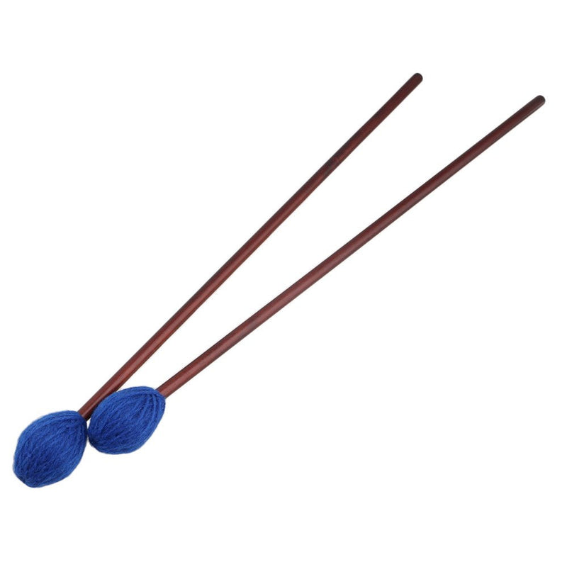 Maple Handles and Blue Woolen Yarn Head Soft Keyboard Marimba Mallets Pack of 2 Blue&Brown