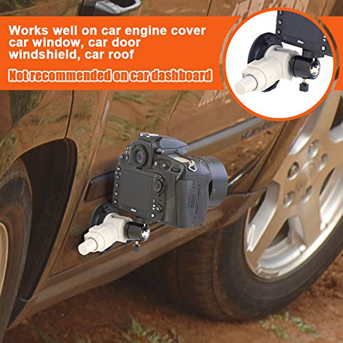IMT 6" Car Camera Mounting Kit Pump Vacuum Suction Cup Mount, Professional Camcorder Vehicle Holder w/ 360° Panorama Ball Head and 180°, DSLR Camera Video Stabilizer Car Sucker Cup Holder 6"