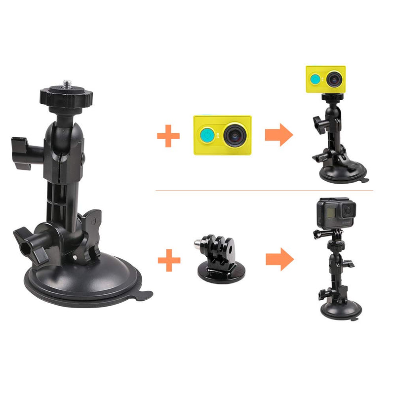 [AUSTRALIA] - Powerful Suction Cup Camera Car Mount with Tripod Adapter and Phone Holder for GoPro Hero 10/9/8/7/6/5 Black,4 Session,4 Silver,3+,iPhone,DJI Osmo Action,Samsung Galaxy,Google Pixel and More 