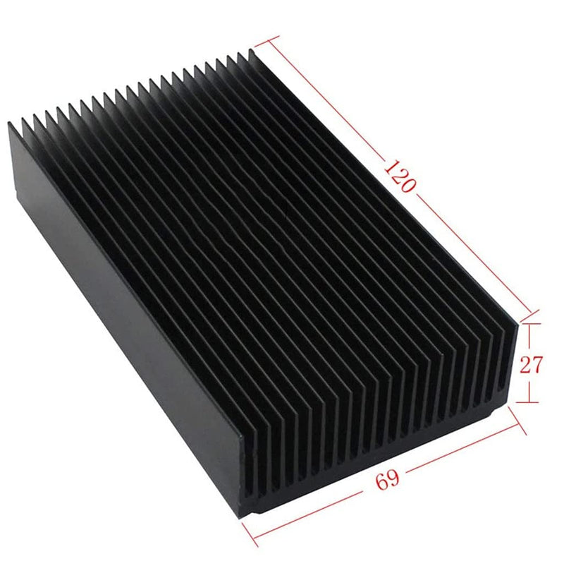 Easycargo 120mm Aluminum Heatsink Kit 120mm x 69mm x 27mm, Large Cooling Cooler Aluminum Heat Sink for Cooling Electronics Cases WiFi Router LED Module (120x69x27mm)