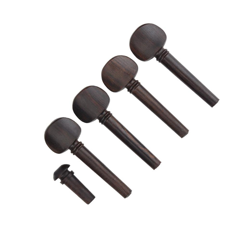 Vbest life Violin Tuning Pegs, Ebony Tuning Pegs with Endpin Set Replacement Parts for 4/4 Violins Musical Instruments