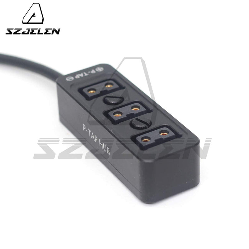 SZJELEN Metal Triple P-TAP D-tap Splitter,D-tap to 3ports D-tap P-tap Splitter Cable for Photography Power,Dtap Three-Way Splitter (Black Straight Cable) Black Straight Cable