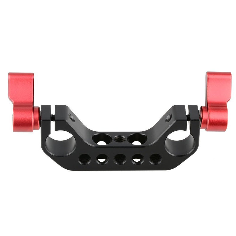 CAMVATE 15mm Rod Clamp with 1/4"-20 Thread for DLSR Camera Rig Cage Baseplate (Red)-2PCS