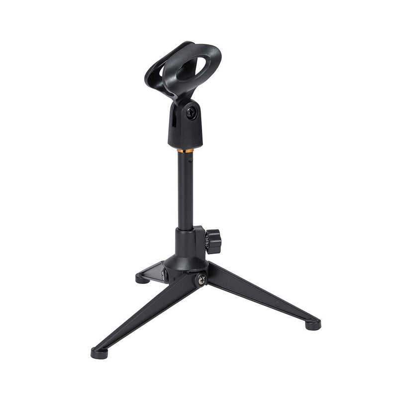 [AUSTRALIA] - Universal Adjustable Desk Microphone Stand Portable Foldable Tripod MIC Tabletop Stand with Small Plastic Microphone Clip Such as Sm57 Sm58 Sm86 Sm87 Small Desktop Microphone Stand 