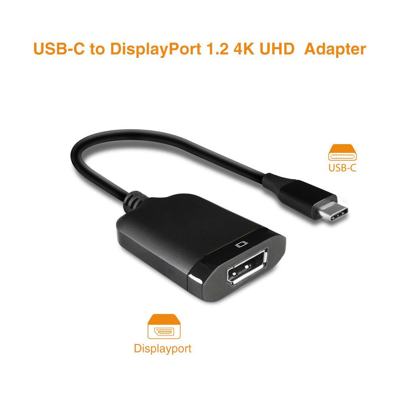 Vantec Vlink USB-C to DisplayPort 1.2 4K/60Hz Video Converter (CB-CU300DP12), Black