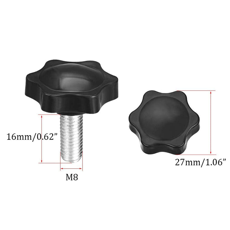 M8 x 16mm Thread Clamping Knob, Thumb Screw, Star Hand Knob Tightening Screw Knob for Machinery, 20Pcs M8 x 16mm