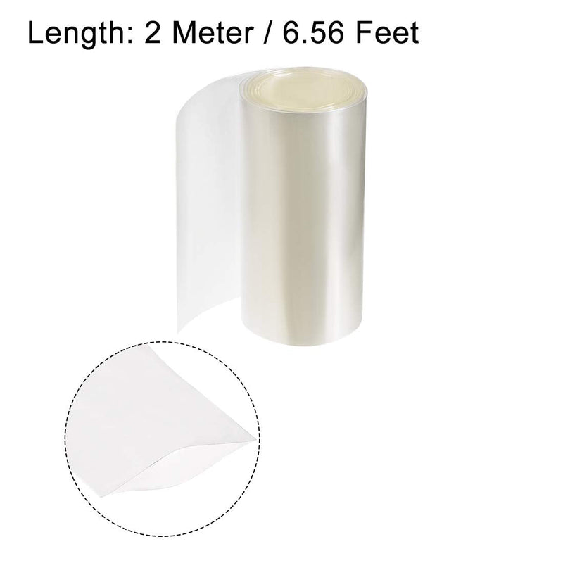 uxcell PVC Heat Shrink Tube 135mm Flat Width Wrap for Dual Layer 18650 2 Meter Clear