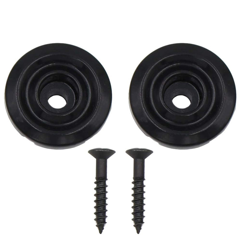 DISENS Bass String Trees with Mounting Screws Round String Guides Retainer for Bass Guitar Accessories Pack of 2 Black