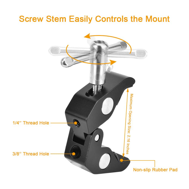 UTEBIT Magic Arm Camera Mount 11 inch Articulating Friction Arms with Super Crab Clamp for DSLR Camera Rig, Flash Light, LED Lights, LCD Monitor