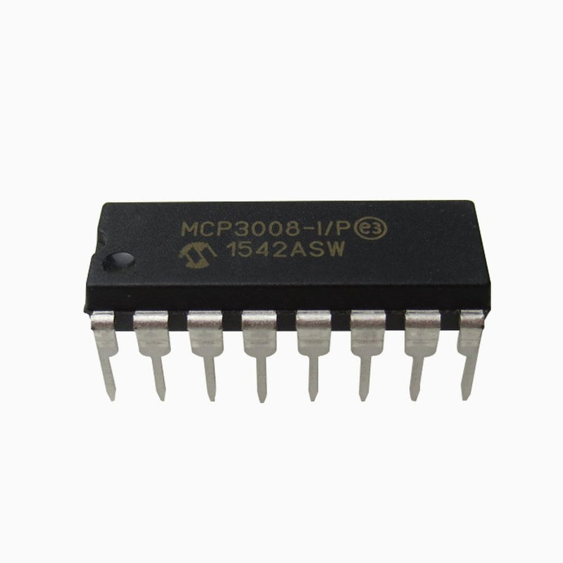 MCP3008-I/P Mcp3008 8-Channel 10-Bit ADC with SPI Interface for Raspberry Pi Pack of 2