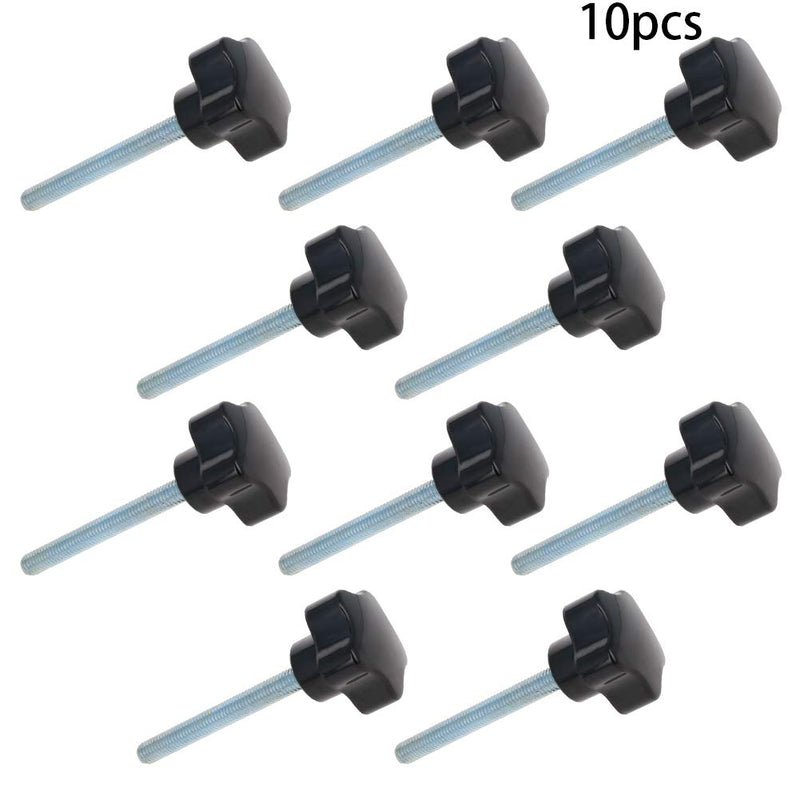 [AUSTRALIA] - Bettomshin 10Pcs M8 Star Shape Knob Diameter 40mm/1.57" Male Thread Nut Galvanized Screw Length 70mm/2.76" Thread Black Bakelite for Lathe Machine Apparatus Industry Mechanical Equipment 40mmX70mm;10PCS 