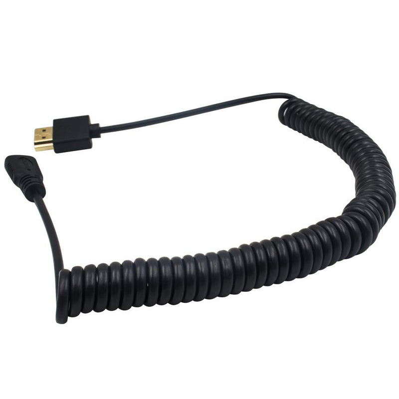 [AUSTRALIA] - Duttek Mini HDMI to HDMI Cable, HDMI to Mini HDMI Cable, Ultra-Thin HDMI Male to Mini HDMI Male Coiled Cable Support 4K Ultra HD, 1080p, 3D,for Projector, Monitor, Camcorder(HDMI 2.0) (2.5M/8.2FT) 2.5M/8.2FT 