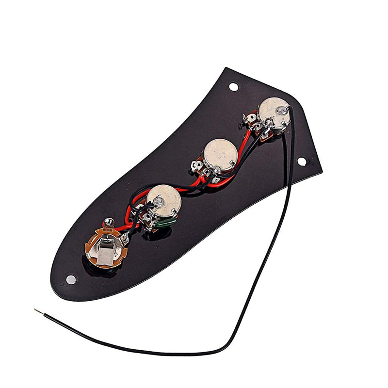 Alnicov Vintage Wired Loaded Control Plate Harness Switch Knobs Smooth surface Control Plate for Jazz Bass Replacement Parts