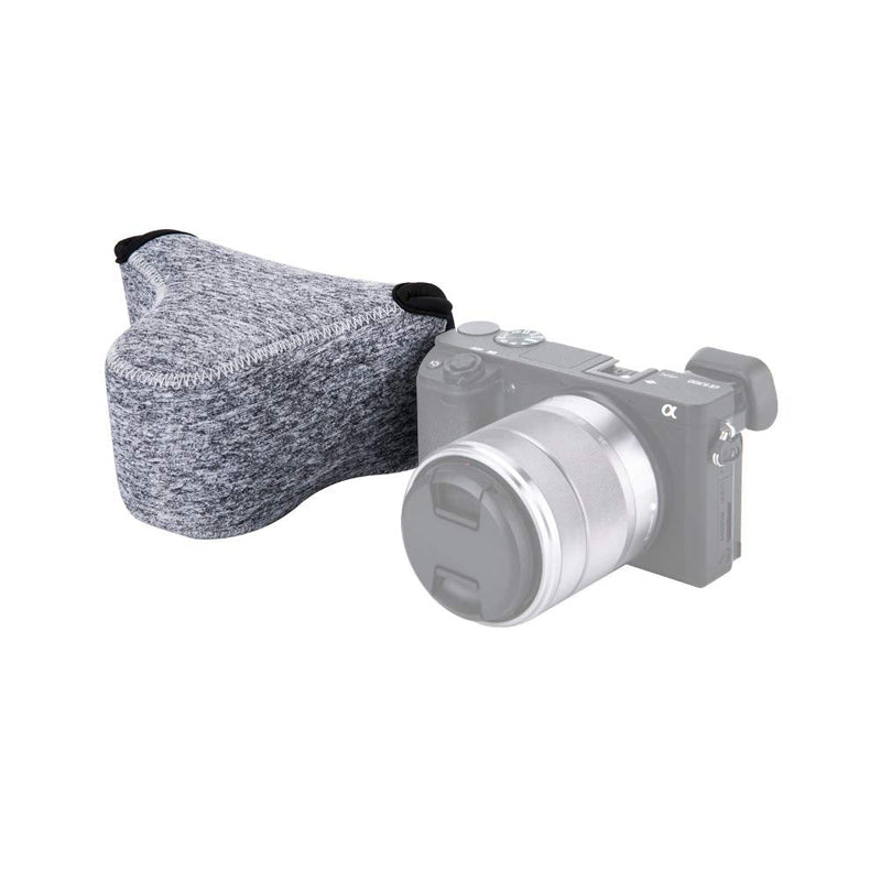 JJC Neoprene Camera Case Protective Sleeve Pouch for Sony ZV-E10 A6000 A6100 A6300 A6400 A6500 A6600 A5100 A5000 + E 18-55mm/10-18mm/50mm Lens and Other Camera & Lens Below 4.7 x 2.9 x 5.1(W x H x D) M Size Dark Grey