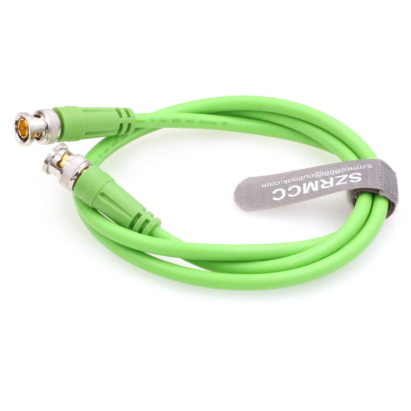 SZRMCC HD SDI 12G 75ohm Male to Male 4K Video Coaxial BNC Cable for Cameras Monitors (1m) Green Cable 1m