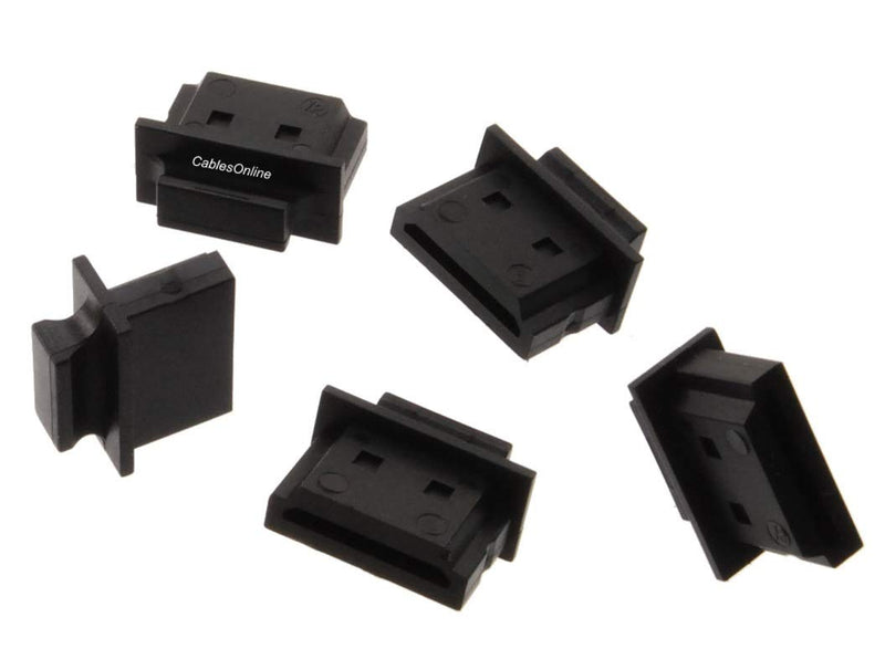 CablesOnline 10-Pack HDMI Male Dust Cover Port Protectors, Black (CV-H01-10)