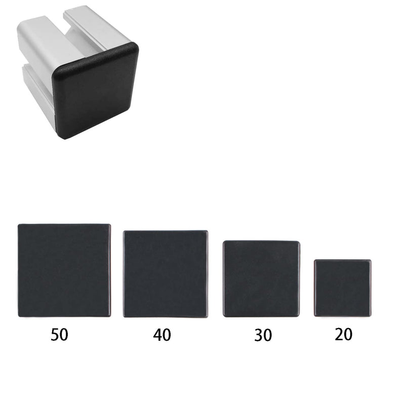 HJYZY 4040 European Standard Standard Plastic Square Aluminum Extrusion End Cap Black 40x40mm 35pcs