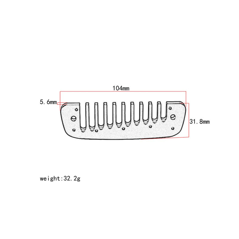 Alnicov Aluminum Alloy 10 Holes Comb Harmonica Part for Hohner Marine Band Crossover and Deluxe Rose Red