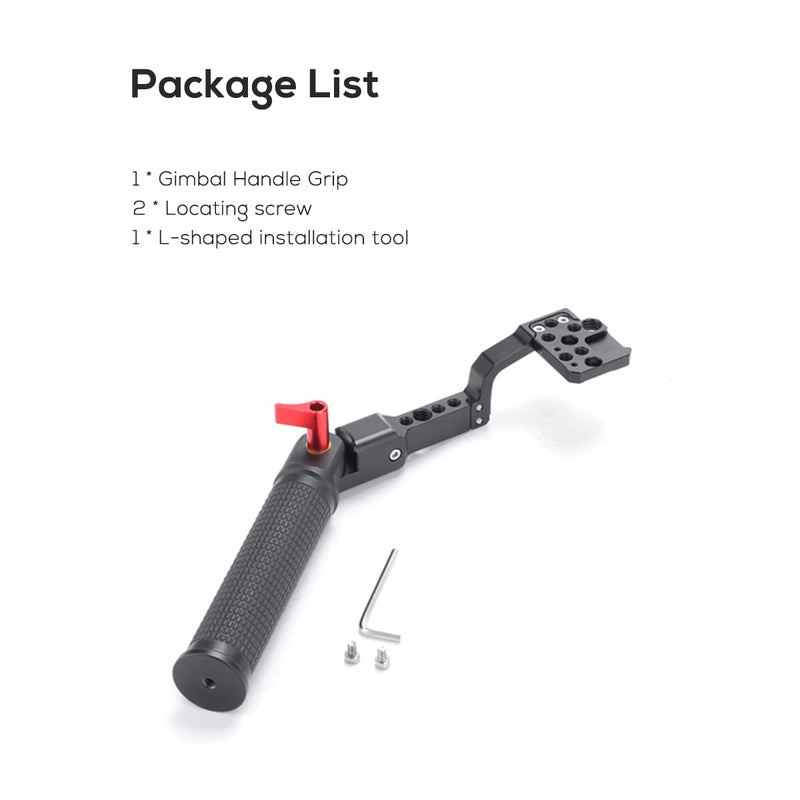 Gimbal Adjustable Handle Grip for DJI Ronin S/SC/RSC2, Stabilizer Handgrip Extension Bracket with Cold Shoe Mount 1/4 3/8 Threaded Holes for Video Light, Microphone, Monitor Handle Grip with Plate