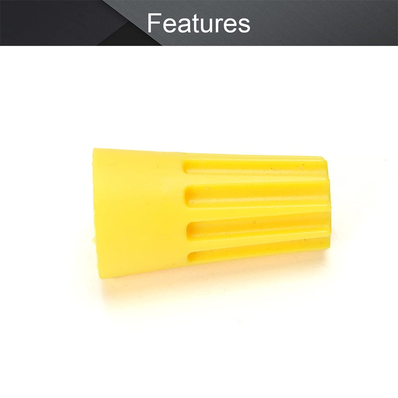 Fielect 100 PCS Electrical Wire Connectors Screw Terminals, with Spring Insert Twist Nuts Caps Connection Assortment Set for 3.25-10.75mm² Wire Diameter Yellow 100Pcs Yellow SP4 3.25-10.75mm²