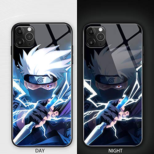 Ninja K Call Led Flash Luminescent Glass case for iPhone 12 Pro Max, Anime Comic Theme Case Anti-Scratch Mobile Phone Glass Cover (Ninja K, iPhone 12 Pro Max) Ninja K