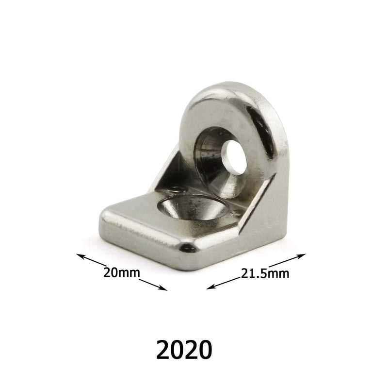 PZRT Angle Arbitrary Bracket Set,Round Corner L Connector Fasten Connector for 2020 Series Standard 6mm Slot Aluminum Profile