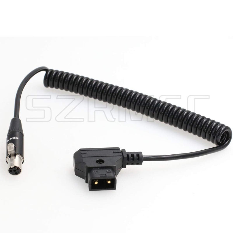 SZRMCC TVLogic VFM Monitor Alphatron EVF Coiled Power Cable D-tap 2 Pin Male to Mini XLR 4 Pin Female Coiled Cable