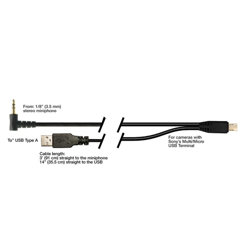 PocketWizard 13369-S Remote Camera Cable Straight with Camera Power for Sony's Cameras