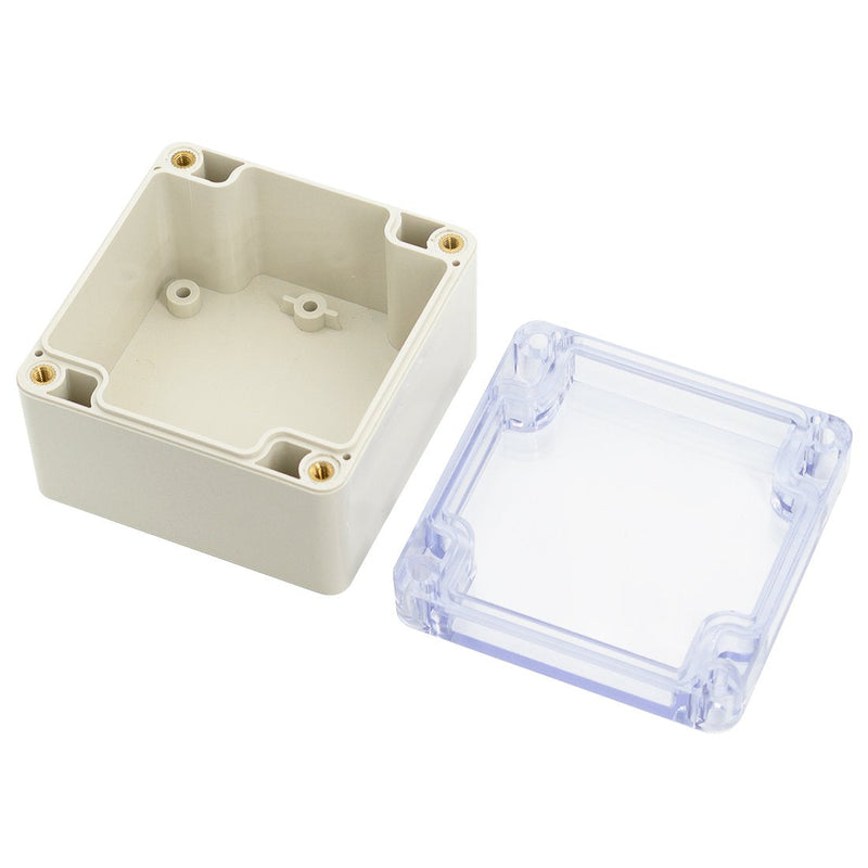 LeMotech ABS Plastic Junction Box Dustproof Waterproof IP65 Electrical Enclosure Box Universal Project Enclosure Grey with PC Transparent Clear Cover 3.3 x 3.2 x 2.2 inch (83 x 81 x 56 mm) 3.3"x3.2"x2.2"