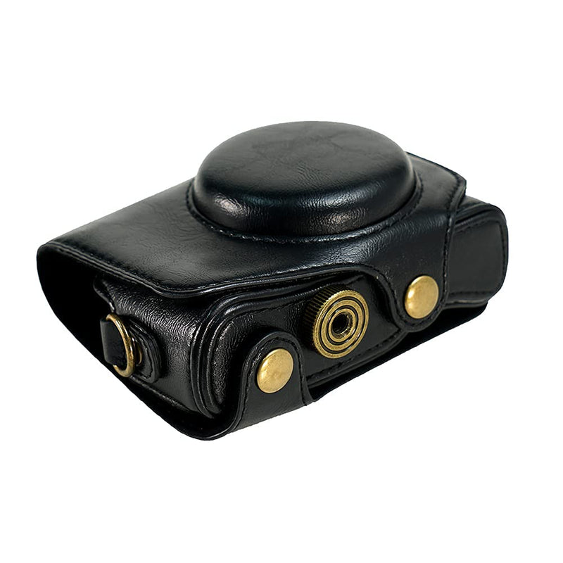 Camera Case for Canon Powershot SX720/SX730/SX740 Camera PU Leather Camera Case Bag Cover with Strap Black