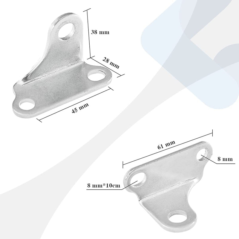 10mm Ball Stud Mounting Brackets, L type Thickened, Pack of 4 Angled Gas Strut Spring Shock Brackets Large