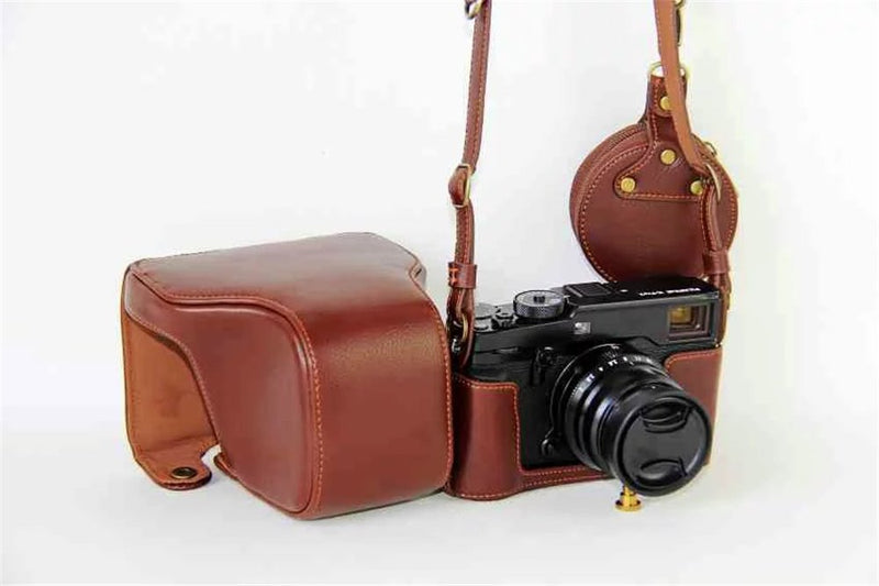 [AUSTRALIA] - X-Pro2 X-Pro 3 Case, BolinuUS Genuine Real Leather Camera Case Bag Cover for Fuji X-Pro2 Fujifilm X Pro2 X-Pro3 XPro3 with XF35mm Lens Bottom Opening Version + Neck Strap + Mini Storage Bag Brown 