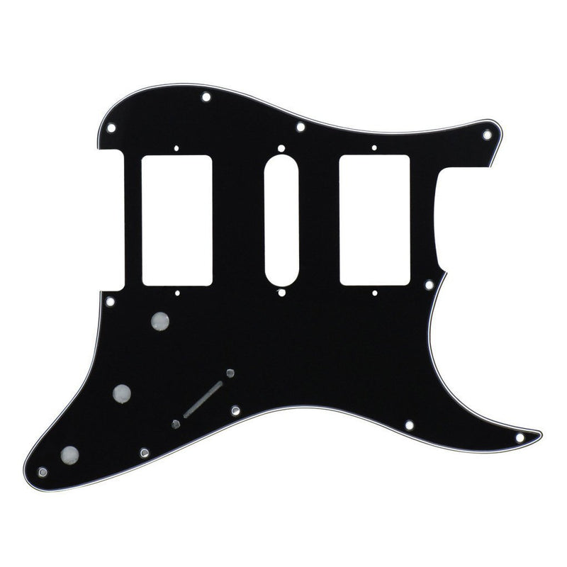 FLEOR HSH Strat Pickguard & Tremolo Cavity Cover Guitar Backplate w/Screws for American/Mexican Standard Strat Modern Style Guitar Replacement, 3Ply Black