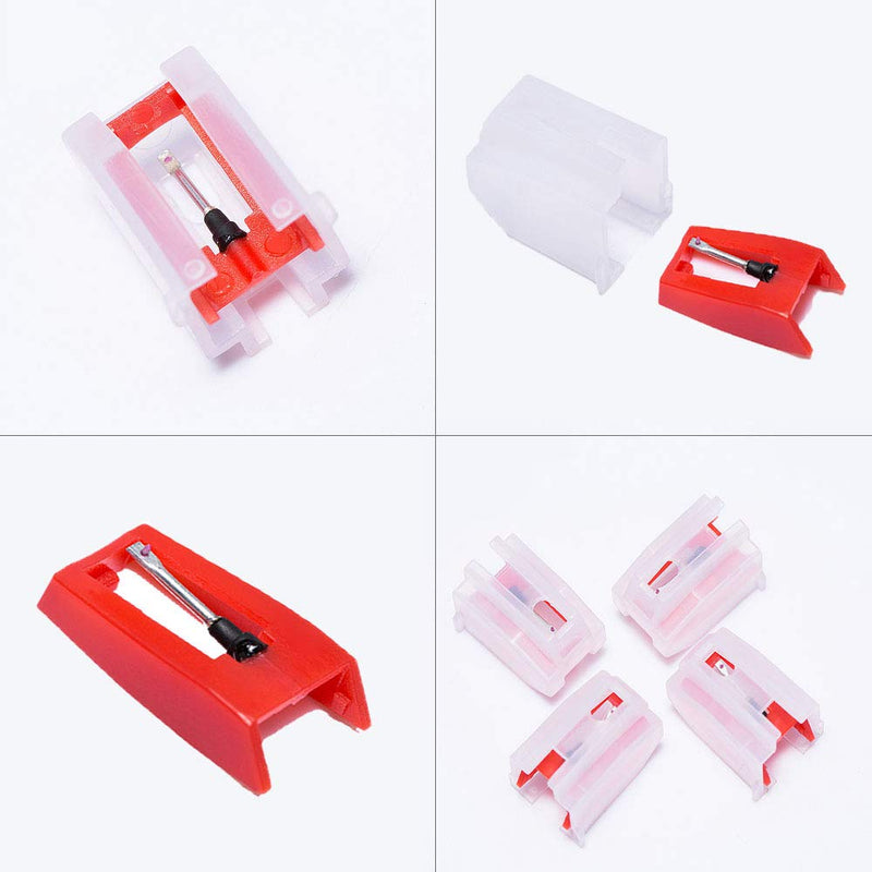 Turntable Cartridge Headshell Needle, Ruby Needle For Gramophone, Turntable Needle For Record Player - 4 Pcs