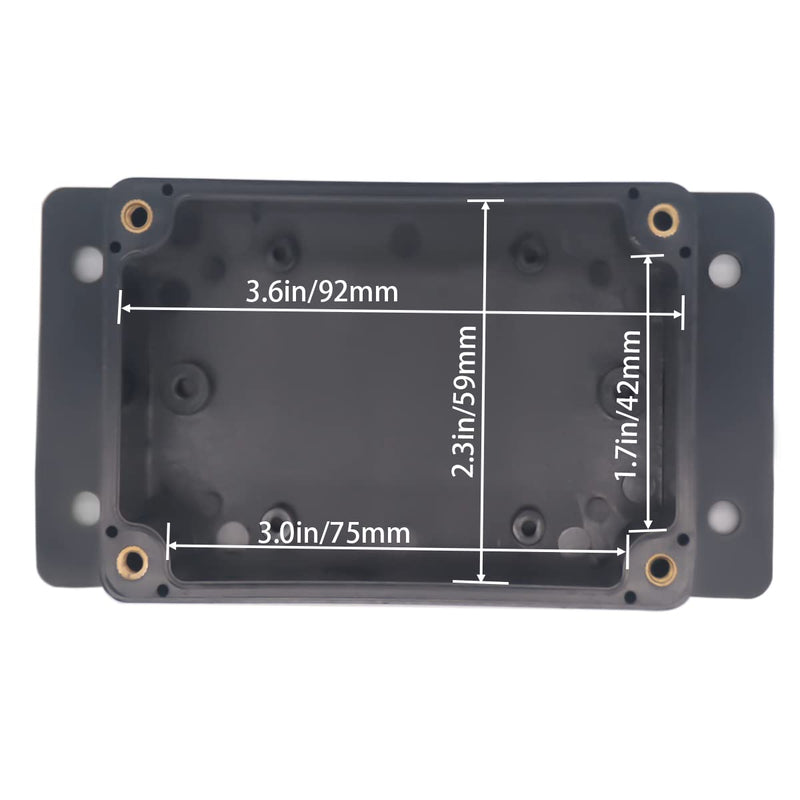YETLEBOX Watertight Junction Box, IP67 Waterproof Project Box Durable ABS Plastic Electronic Enclosure Case for DIY Electrical Project with Wall Fixed Ear 3.94" x 2.68" x 1.97"(100 x 68 x 50 mm) 2Pcs 3.94" x 2.68" x 1.97" 2Pcs