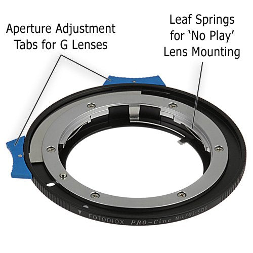 Fotodiox Pro Lens Mount Adapter - Nikon Nikkor F Mount G-Type D/SLR Lens to Canon EOS (EF, EF-S) Mount SLR Camera Body with Built-In Aperture Control Dial Nikon F G-Type Single