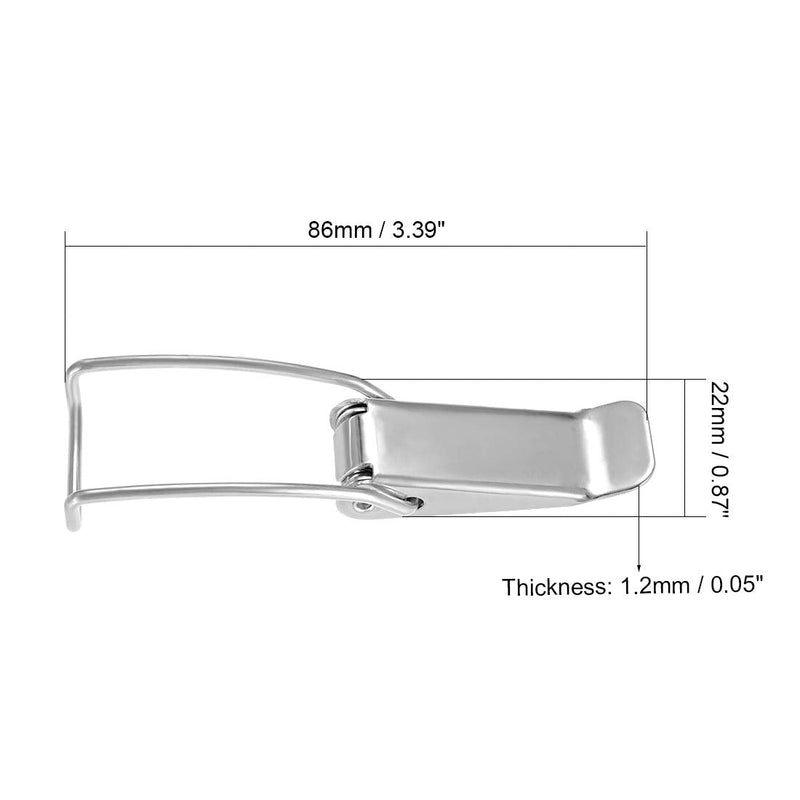 uxcell Stainless Steel 201 Spring Loaded Draw Toggle Latch Catches Hasp, Pack of 10 (86mm / 3.39" Length)
