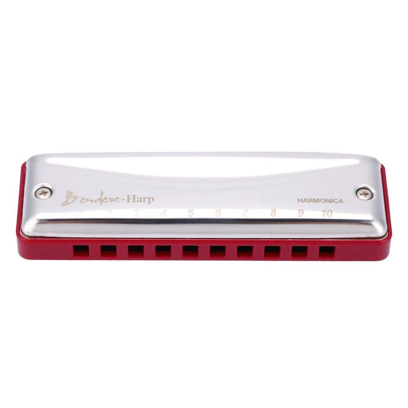 T best Harmonicas, KONGSHENG Benders Harp 10 Hole 20 Tone Blues Beginner Harmonica in the Key of C purplish red