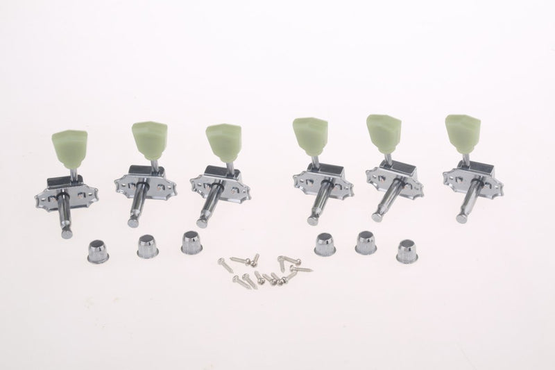 Musiclily Pro 3L3R Vintage Guitar Tuners Keystone-style LP Tuning Pegs Keys Machine Heads for Epiphone Les Paul Parts,Chrome with Plastic Keystone Button Chrome