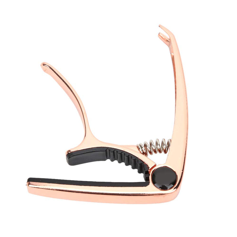 Guitar Capo Clamp,Key Tuner Zinc Alloy for Folk Guitar For 4‑6 String Guitar, Bass, Ukulele(rose gold) rose gold