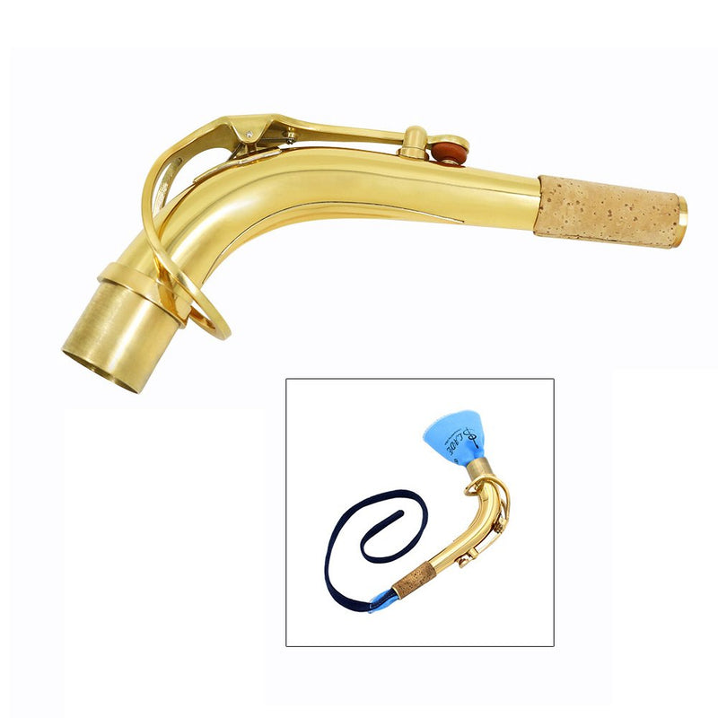 ammoon Alto Saxophone Sax Bend Neck Brass Material with Cleaning Cloth Saxophone Accessory