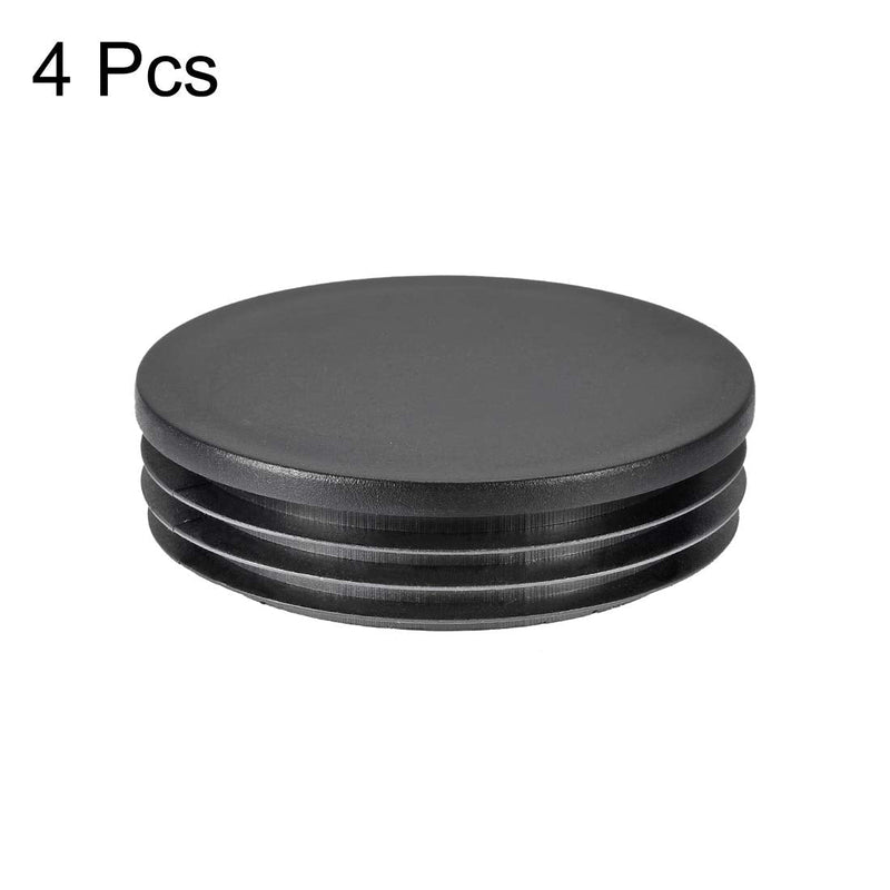 uxcell 4pcs 90mm Dia Plastic Tubing Plug Round Post End Caps for Handrail Stair Newel Guardrail Tube Black
