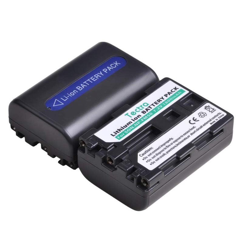 Tectra 2X NP-FM50 NP FM50 Batteries + LED USB Dual Charger for Sony NP-FM30 NP-FM51 NP-QM50 NP-QM51 NP-FM55H Battery and Sony HDR-HC1, DCR-TRV280, DCR-TRV350, CCD-TRV138, DCR-TRV250